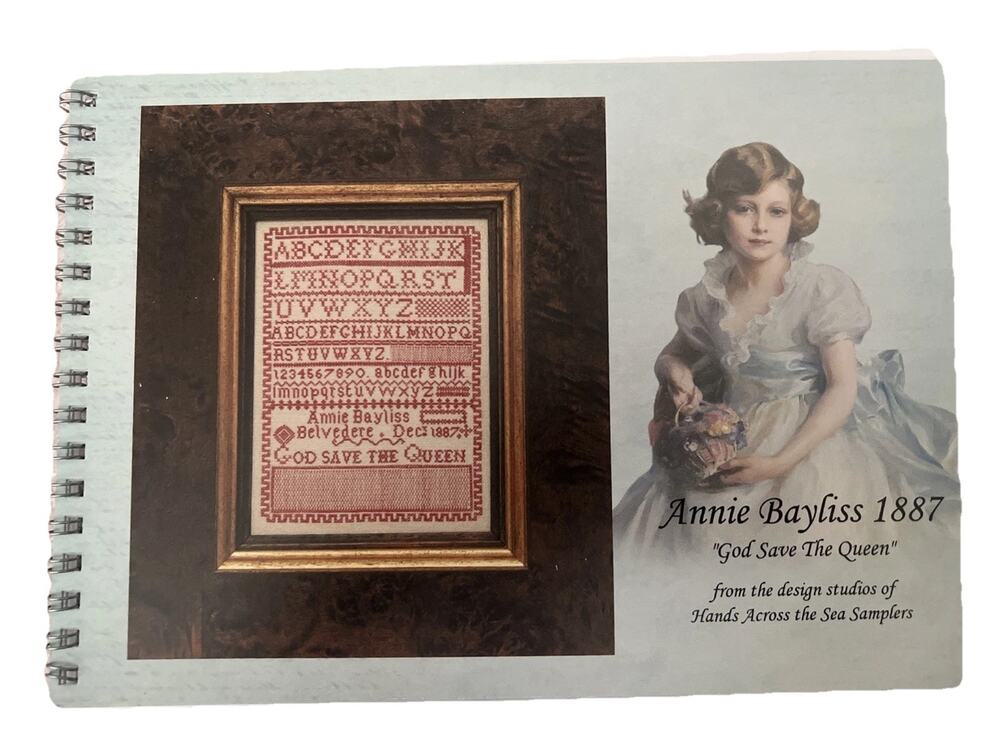 Hands Across The Sea Sampler Annie Bayliss 1887 GOD SAVE THE QUEEN Red Box